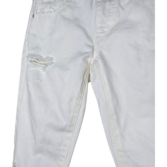 Moussy‎ Vintage Kelley Mid Rise Tapered Ankle Jeans White Distressed Size 26 - Picture 9 of 16